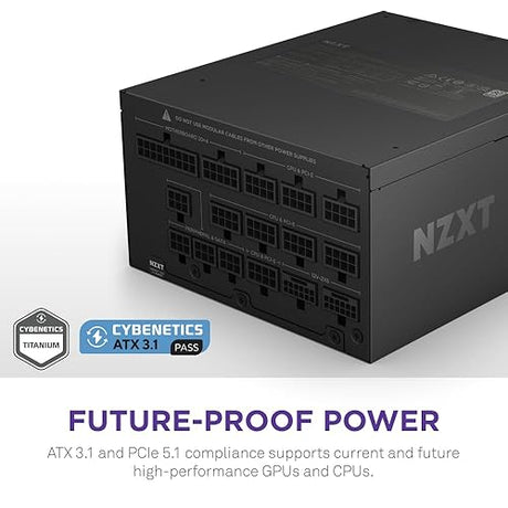 NZXT C1500 Platinum ATX 3.1 | Fully Modular Low-Noise PC Gaming Power Supply | 1500 Watts | 80 Plus Platinum| Dual 12V-2x6 Connectors | Zero Fan Mode | 100% Japanese Capacitors | Black C Series ATX 3.1 Black 1500W Platinum