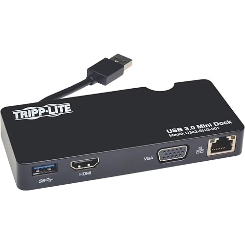 Tripp Lite USB 3.0 HDMI VGA Mini Dock Station Gig Ethernet (U342-SHG-001) Mini Docking Station