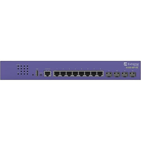 Extreme Networks ExtremeSwitching X435-8P-4S Ethernet Switch - 8 Ports - Manageable - 2 Layer Supported - Modular - 124 W PoE Budget - Twisted Pair, Optical Fiber - PoE Ports - Wall Mountable, Rack-mo