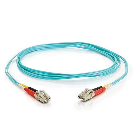 C2G 33047 Fiber Optic Cable - LC-LC 10Gb 50/125 OM3 Multimode PVC Fiber Cable, Aqua (9.8 Feet, 3 Meters)