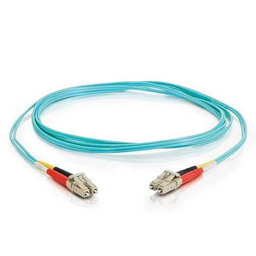 C2G 33045 OM3 Fiber Optic Cable - LC-LC 10Gb 50/125 Duplex Multimode PVC Fiber Cable, Aqua (3.3 Feet, 1 Meter)