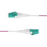 StarTech.com 10m (33ft) LC to LC (UPC) OM4 Multimode Fiber Optic Cable, Erika Violet, 50/125, 40G/100G, Uniboot Fiber Jumper Cord, OFNR Riser Rated