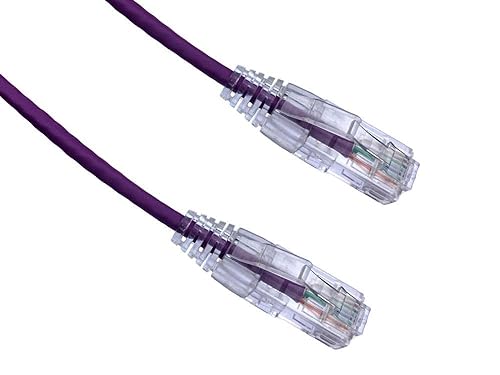 Axiom 30FT CAT6A BENDNFLEX Ultra-Thin SNAGLESS Patch Cable 650MHZ (Purple)