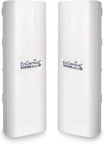 EnGenius Outdoor 5GHz 867mbps WiFi 5 CPE/Client Bridge, 27dBm Transmit Power, 16 dBi High-Gain Antenna Extend Network up to 5 Miles, PTP/PTMP, IP55 housing, TAA& NDAA Compliant, 2-Pack [ENH500v3 KIT] 11ac 867mbps 2 Pack