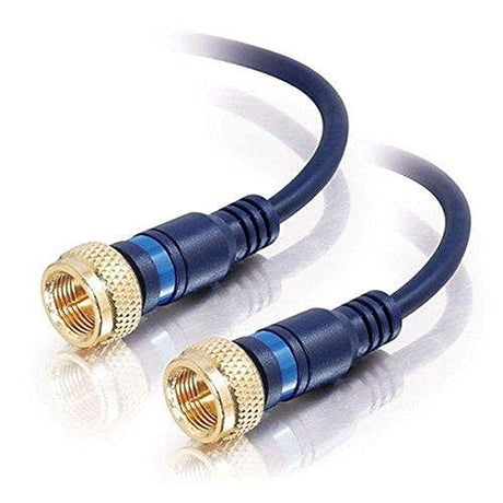 Legrand - C2G Mini Coax F-Type Cable, Blue Mini Coaxial Cable, 6 Foot F-Type Cable for TV with F-Type Coaxial Cable Connections, 1 Count, C2G 27227