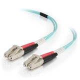 C2G 01141 OM4 Fiber Optic Cable - LC-LC 50/125 Duplex Multimode PVC Fiber Cable, Aqua (98.4 Feet, 30 Meters)