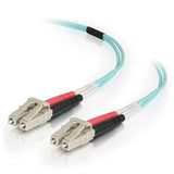 C2G 01005 OM4 Fiber Optic Cable - LC-LC 50/125 Duplex Multimode PVC Fiber Cable, Aqua (29.5 Feet, 9 Meters)