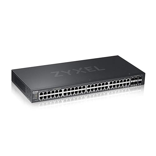 Zyxel 44-Port Gigabit Ethernet Layer 2 Managed Switch with 4 Gigabit Combo Ports + 2 SFP and Hybrid Cloud Mode [GS2220-50]