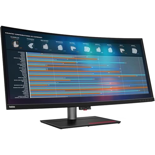 Lenovo ThinkVision P40w-20 40 Class Webcam WUHD Curved Screen LCD Monitor - 21:9 - Raven Black