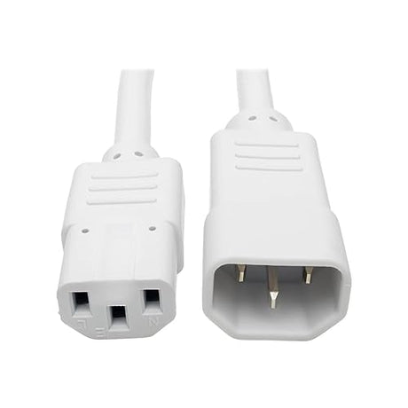 Tripp Lite P005-002-AWH 2' Heavy Duty Power Extension Cord, C14-C13, 15A, 14 AWG, White