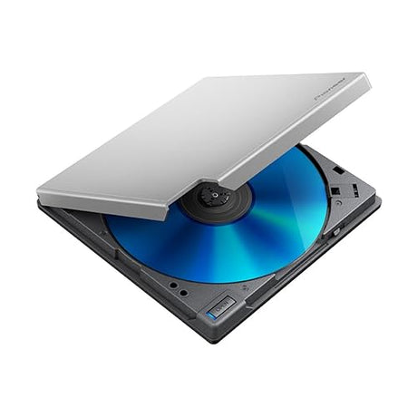 Pioneer Electronics BDR-XD08 USB 3.2 Gen1 Slim Portable Blu-Ray BD/DVD/CD Writer, Snow White Silver