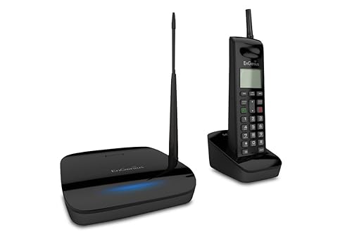 EnGenius FreeStyl 2, Extreme Long Range, Expandable up to (9) Handsets, 900 MHz, Analog Cordless Phone with 2-Way Radio for Broadcast/Intercom, Coverage up to 100,000 sq ft, Built-in RSSI Tools…