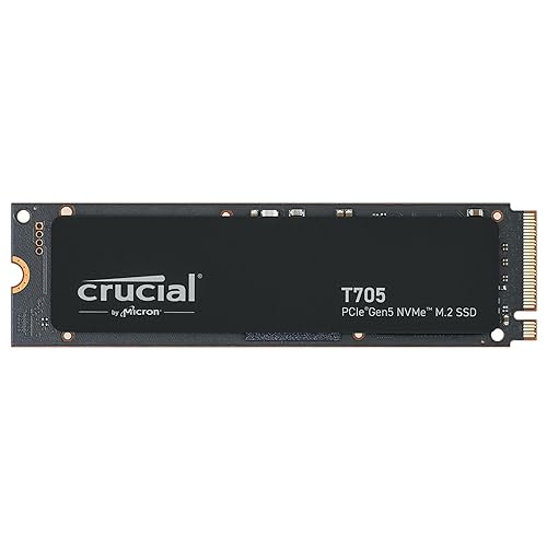 New 2024 Crucial T705 2TB PCIe Gen5 NVMe M.2 SSD - Up to 14,500 MB/s - Game Ready - Internal Solid State Drive (PC) - +1mo Adobe CC - CT2000T705SSD3 2TB T705