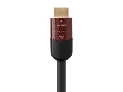 Monoprice High Speed HDMI Cable - 25 Feet - Black, Active, 4K @ 60Hz, 18Gbps, 28AWG, YUV 4:2:0, CL2 - Cabernet Ultra Series 25'