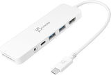 j5create USB-C Mini Hub - 4K HDMI, 2 x USB 3.1 5Gbps, microSD & SD Card Reader, 3.5mm Audio Jack, 60W PD Pass-Through Charging (JCD373)