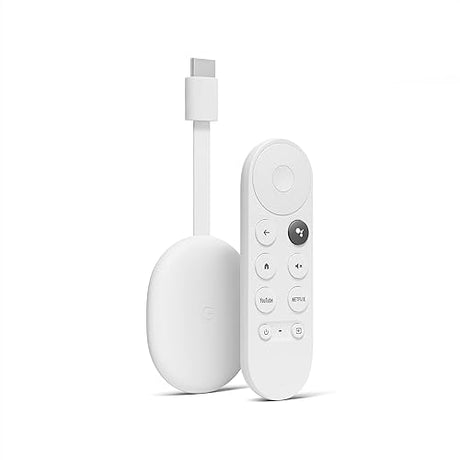 Google Chromecast with Google TV (4K)- Streaming Stick Entertainment with Voice Search - Watch Movies, Shows, and Live TV in 4K HDR - Snow Snow Google Chromecast + TV 4K