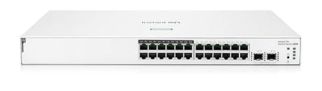 HPE Networking Instant On Switch Series 1830 24-Port Gb Smart-Managed Layer 2 Ethernet Switch with PoE | 24x 1G | 2X SFP | 12x CL4 PoE (195W) | Fan-Less | US Cord (JL813A#ABA)