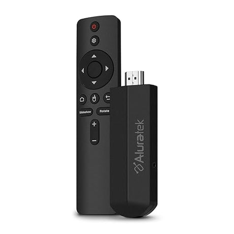 Aluratek PicStick - Wireless HDTV photo and video viewer with remote control, turn your HDTV or monitor into a digital photo frame via smartphone app, easy installation (APWHS01F)