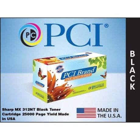 PCI Brand Compatible Toner Cartridge Replacement for Sharp MX312NT Black Toner Cartridge 25K Yield