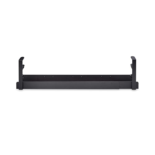 StarTech.com Under Desk Cable Management Tray, Length Adjustable, Clamp-On Installation, No Drilling Required, Black Black Adjustable Width