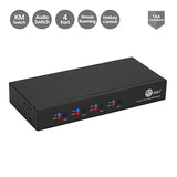 SIIG 4-Port Quad Computers Keyboard and Mouse Roaming Control Switch with USB 2.0 Hub, KM Switch, Support Windows, Mac and Linux Switch Button, Hotkeys,TAA Compliant (JU-SW4311-S1)