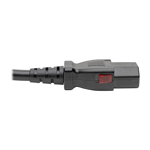 Tripp Lite Computer Power Cord Extension (C14 to C13 Power Cord), Locking C13 Connector, 10A, 100-250V, 18AWG, 3 ft. (P004-L03)