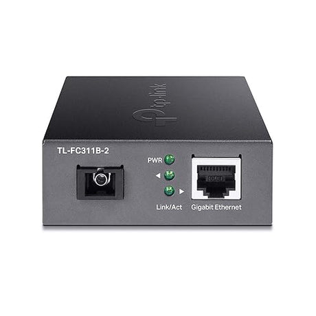 TP-Link TL-FC311B-2 | Gigabit WDM SFP to RJ45 Fiber Media Converter | Fiber to Ethernet Converter | 10/100/1000Mbps RJ45 Port to 1000Base-LX Single-Mode Fiber