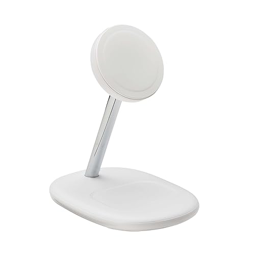 Eaton Tripp Lite Series Wireless Charger Stand, 20W Magnetic Charging Stand, MagSafe MFi Charging for Apple iPhone & AirPods, Adjustable Stand, 3ft Cable, White, 1-Year Warranty (U280MS-2N1-WH) Charging Stand White