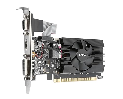 MSI Gaming GeForce GT 710 2GB GDRR3 64-bit HDCP Support DirectX 12 OpenGL 4.5 Single Fan Low Profile Graphics Card (GT 710 2GD3 LP) 2GB GT 710 2GD3 LP