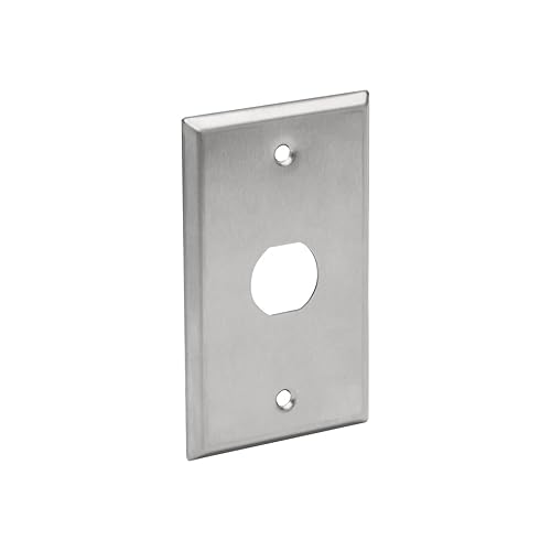 Tripp Lite RJ45 Bulkhead Wall Plate, 1 Cutout, Industrial, Metal - Stainless Steel, IP44, Single Gang, TAA (N206-FP01-IND)