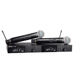 Shure SLXD24D/SM58 Dual Channel Digital Wireless Microphone System - Includes Two SLXD2 Handheld Transmitters with SM58 Vocal Mic Capsules, SLXD4D Rack Mount Receiver | H55 Band (SLXD24D/SM58-H55)