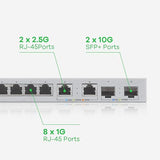 Zyxel 12-Port Multi-Gig Switch | Web-Managed | 2X 2.5G + 2X 10G SFP+ Ports | Desktop or Wall Mount [XGS1210-12]
