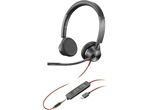 Poly Headphones with Microphone Blackwire 3325 Black