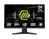 MSI MAG 244F, 24 Gaming Monitor, 1920 x1080 (FHD), Rapid IPS, 200Hz, 0.5ms, FreeSync Premium, HDR Ready, AI Vision, HDMI, Displayport, Tilt, Black