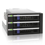 ICY DOCK 3 x 2.5”/3.5” SATA/SAS Hard Drive Backplane Cage in 2X External 5.25 Bay | FatCage MB153SP-B