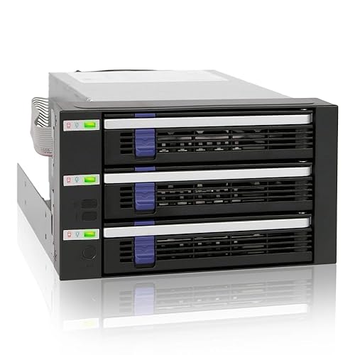 ICY DOCK 3 x 2.5”/3.5” SATA/SAS Hard Drive Backplane Cage in 2X External 5.25 Bay | FatCage MB153SP-B