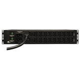 Tripp Lite Metered PDU, 18 Outlets (2-C19, 16-C13), IEC-309 230V 32A Blue, 12 ft. Cord, 2U Rack-Mount Power (PDUMH32HV),Black 240 Volts 32 Amps Standard