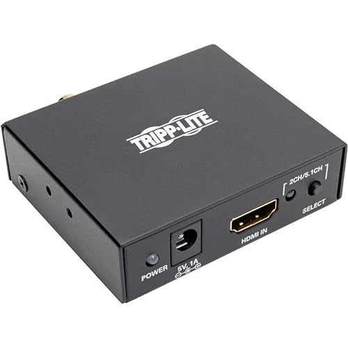 TRIPP LITE HDMI Audio De-Embedder/Extractor, UHD 4K x 2K at 30Hz, Black HDMI Extractor Compact