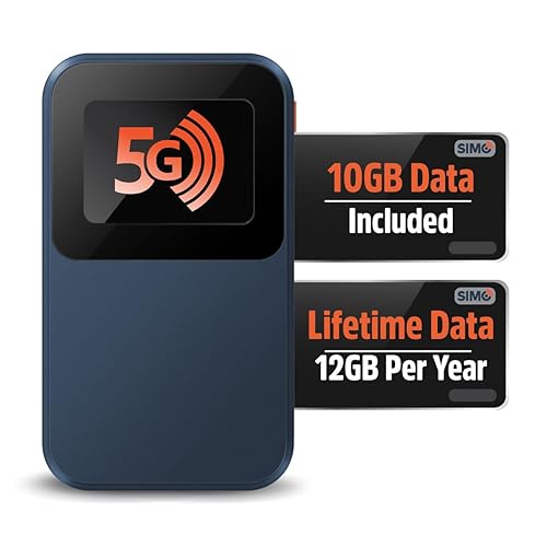 Solis Edge – 5G Hotspot Device, Bundle Includes Lifetime Data (12GB Per Year) and 10GB Global Data, WiFi in 140+ Countries, Access 300+ Mobile Carriers, Portable Internet by SIMO 5G Edge - WiFi 6