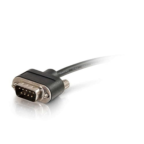 C2G 52160 Serial RS232 DB9 Cable with Low Profile Connectors M/F, in-Wall CMG-Rated, Black (15 Feet, 4.57 Meters)