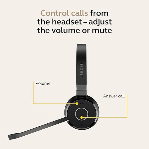 Jabra Evolve 65 TE (Third Edition) Wireless Single-Ear Headphones - Noise-Canceling Mic, 16 hrs Battery Life, Dual Connectivity, Works with All UC Platforms Like Zoom & Google Meet, Black Single-Ear All Platforms Charging Cord