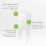 Zyxel True WiFi6 AX1800 Outdoor Access Point (802.11ax Dual Band), Small Business WiFi w/Smart Mesh, IP55-rated, & MU-MIMO, PoE Powered, Manageable via Nebula APP/Cloud or Standalone [NWA55AXE]