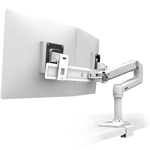 Ergotron – HX Dual Monitor Arm, VESA Desk Mount – for 2 Monitors Up to 32  Inches, 5 to 17.5 lbs Each – Matte Black