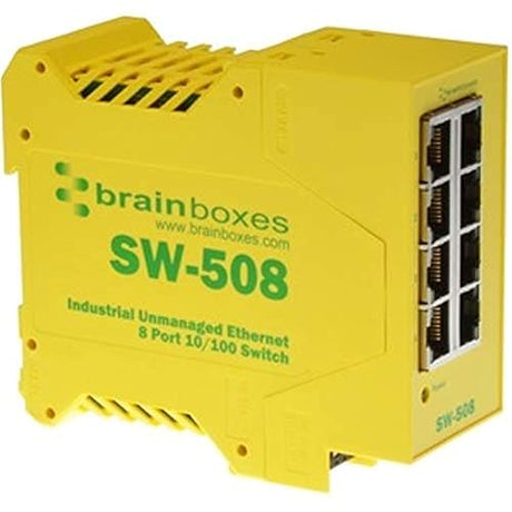 Brainboxes Industrial Ethernet 8 Port Switch Din Rail Mountable Components Other SW-508