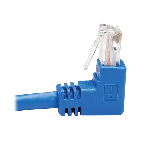 Tripp Lite Down Angle Cat6 Ethernet Cable, Gigabit Molded UTP Network Patch Cable, Blue, 15 ft. (N204-015-BL-DN)