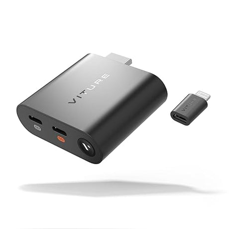 VITURE HDMI XR Adapter for iPhone 14 & Earlier Models, Enabling MultiScreen/Enhanced 3DoF/VR Videos, 2.8 Hours Battery Life, Charge While Playing, Direct Play on PS/Xbx/Gaming Consoles
