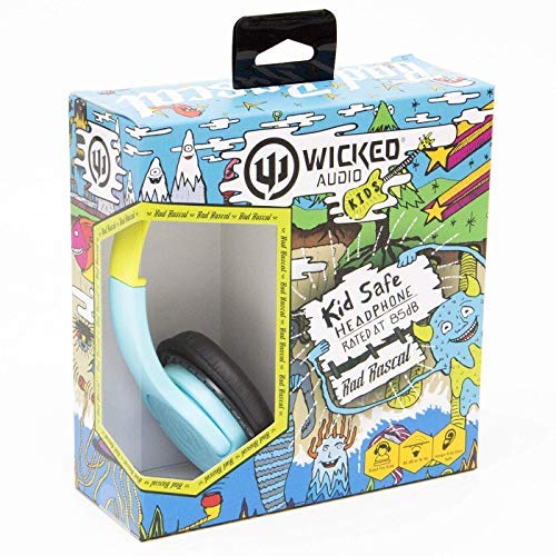 Wicked Audio Rad Rascal The Kid Safe Headphones, Sky Blue and Slime