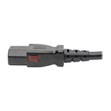 Tripp Lite Computer Power Cord Extension (C14 to C13 Power Cord), Locking C13 Connector, 10A, 100-250V, 18AWG, 3 ft. (P004-L03)