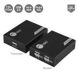 SIIG 4-Port USB 2.0 Extender 492ft Over Cat6/ 7 Cable, Cat5e Cable up to 330ft, Plug and Play, High Speed Transfer, for PC, Surveillance, Video Conference, Gaming (JU-EX0411-S1)