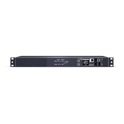 CyberPower PDU44006 Switched ATS PDU, 200-240V, 20A (Derated to 16A), 10 Outlets, 1U Rackmount